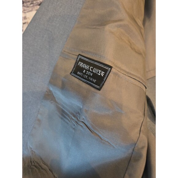 #59 Vintage Frank C Wise Maine 3 piece men's suit Gray Plaid slacks vest tie - Picture 10 of 16